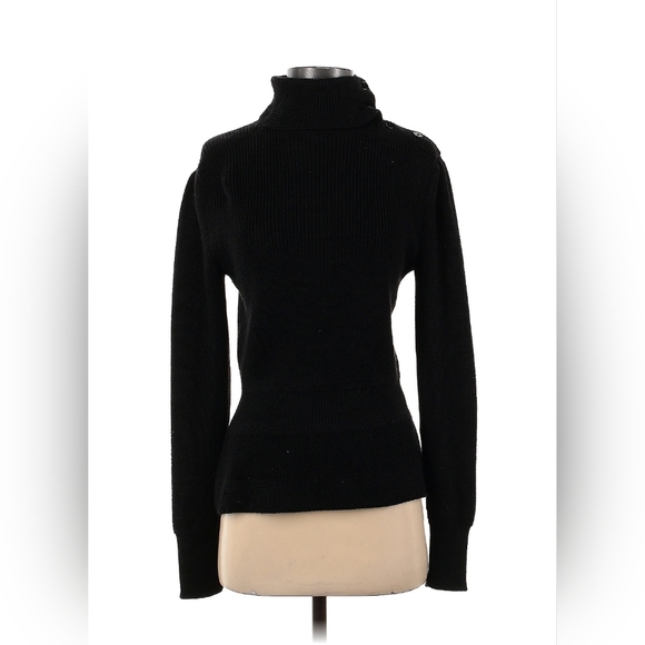 Ralph Lauren Purple Label Women’s M Sweater Silk Cashmere Turtleneck Buttons - Picture 2 of 9